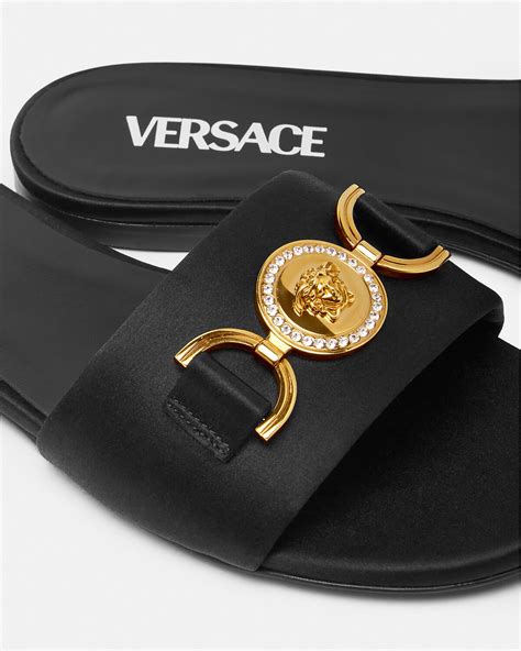 versace medusa slip on sandals|new Versace flat medusa sandals.